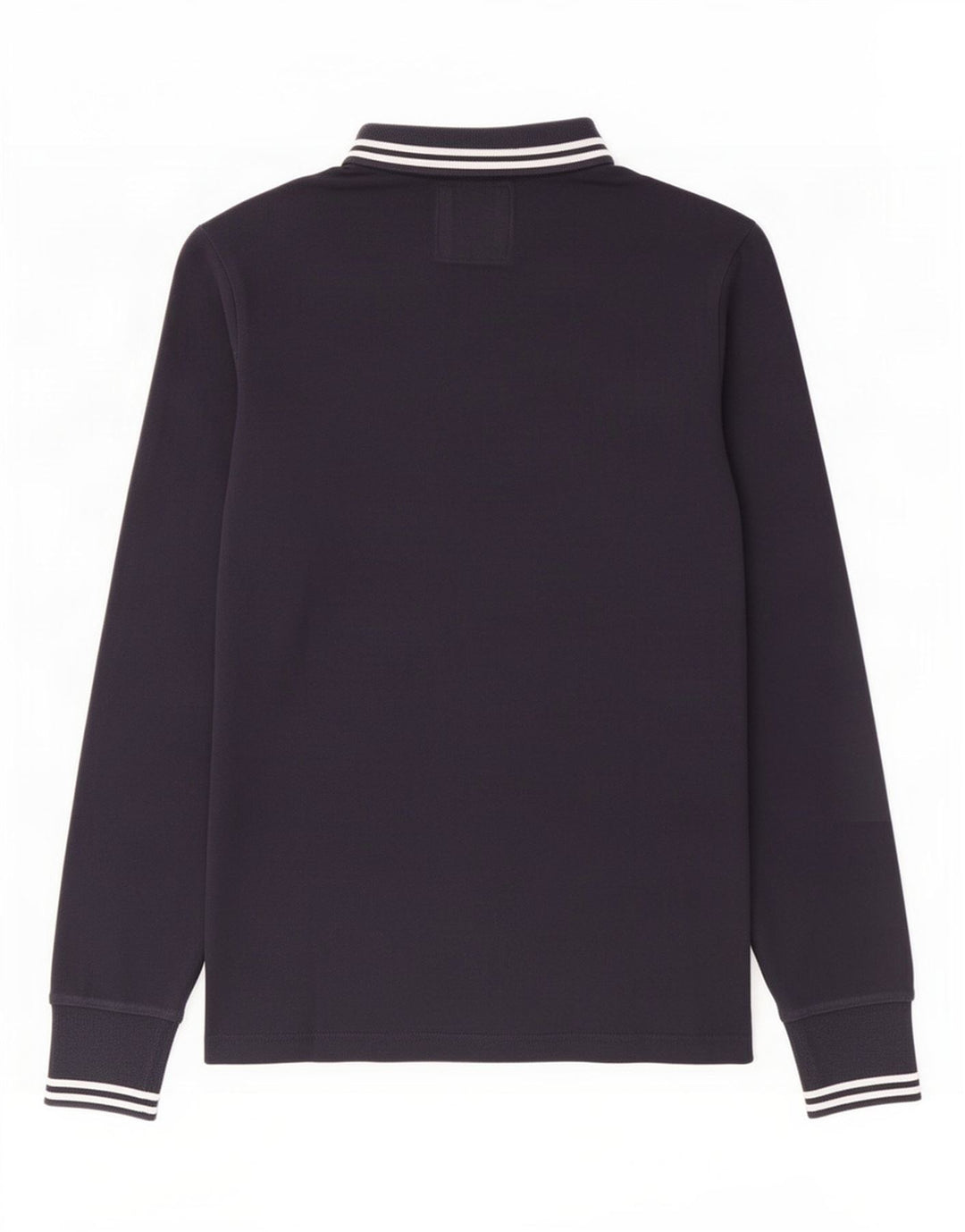 Polo da uomo a maniche lunghe Datch in cotone blu navy medio