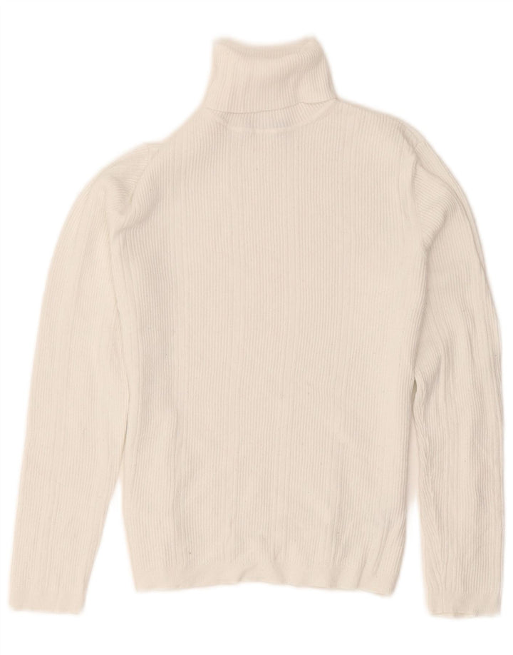 Maglione maglione a collo alto da donna Marks & Spencer UK 12 Viscosa bianca media