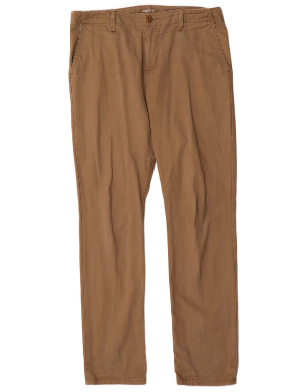 Pantaloni chino slim da uomo CARHARTT W34 L32 in cotone beige