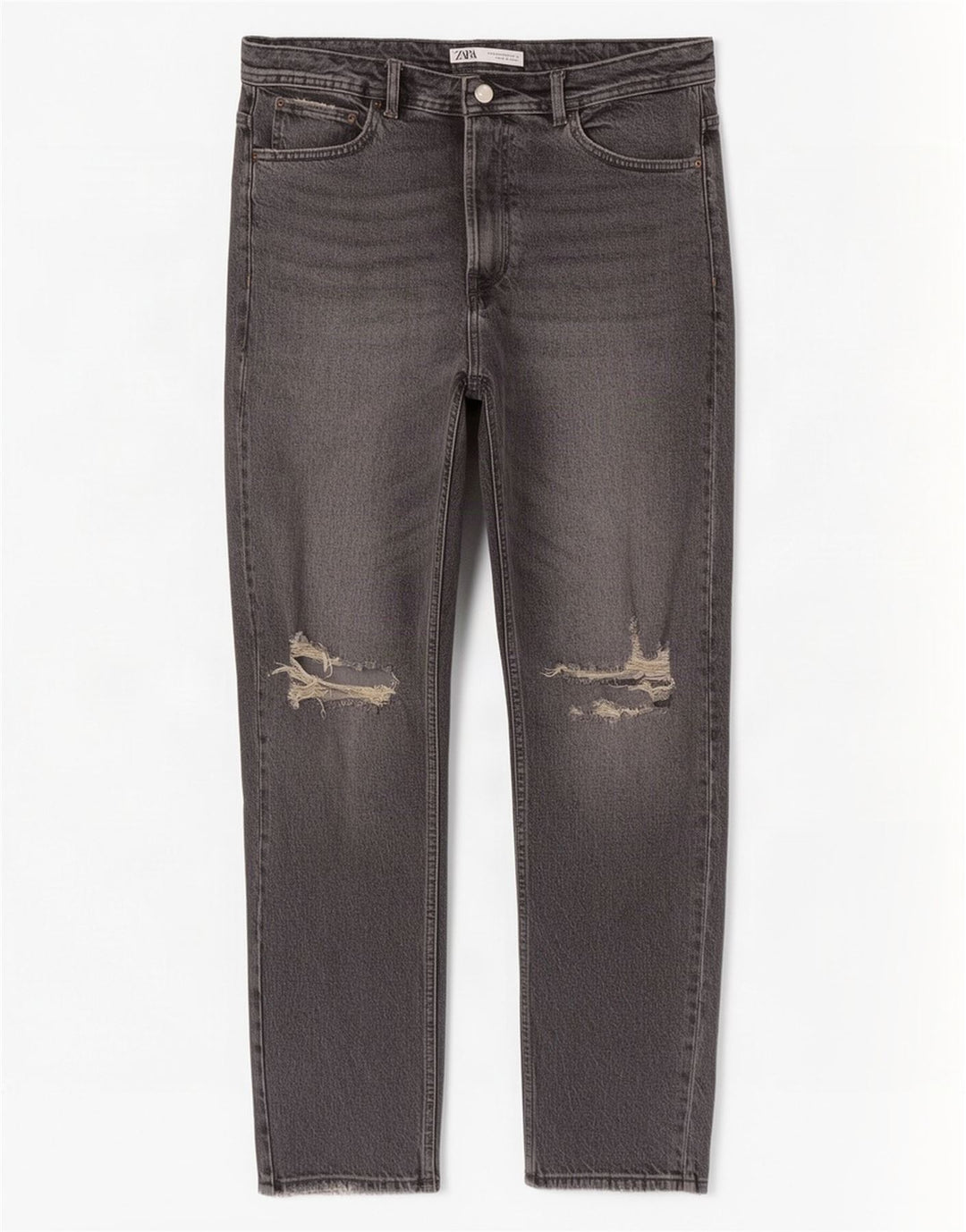Jeans dritti invecchiati da uomo Zara EU 44 Large W34 L29 Cotone grigio