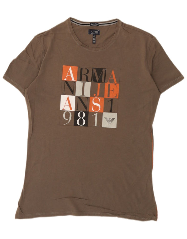 Armani Jeans T-shirt grafica extra slim da uomo 2XL Grigia