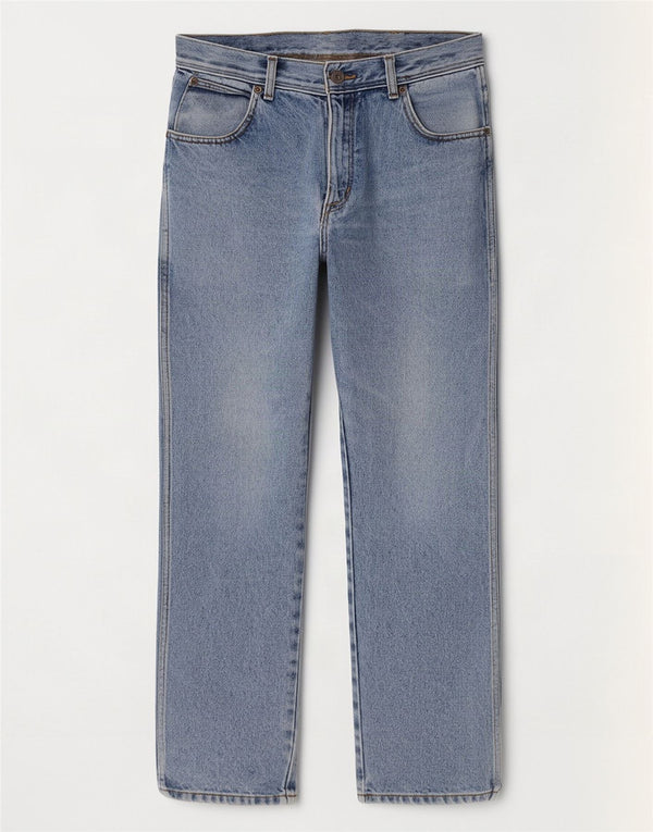 Jeans dritti da uomo Wrangler vestibilità regolare W32 L30 cotone blu