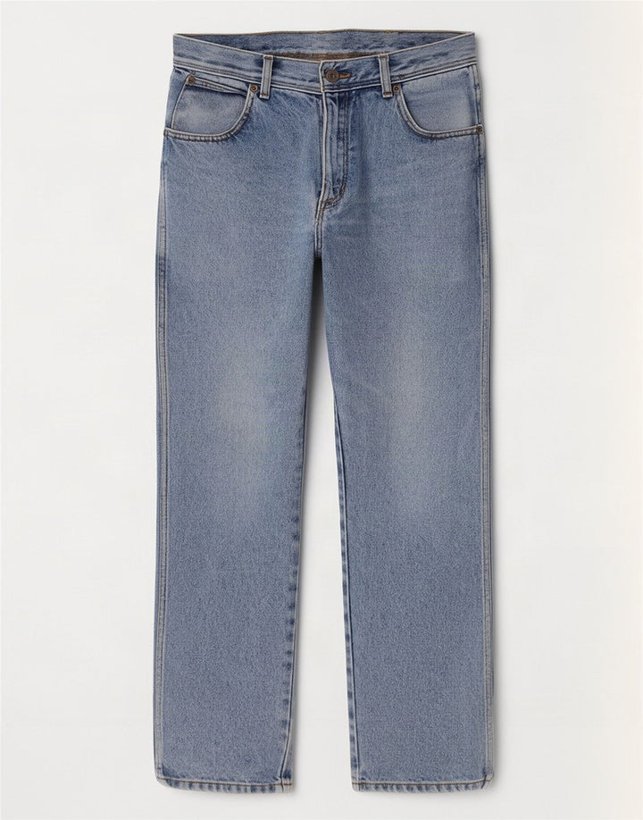 Jeans dritti da uomo Wrangler vestibilità regolare W32 L30 cotone blu