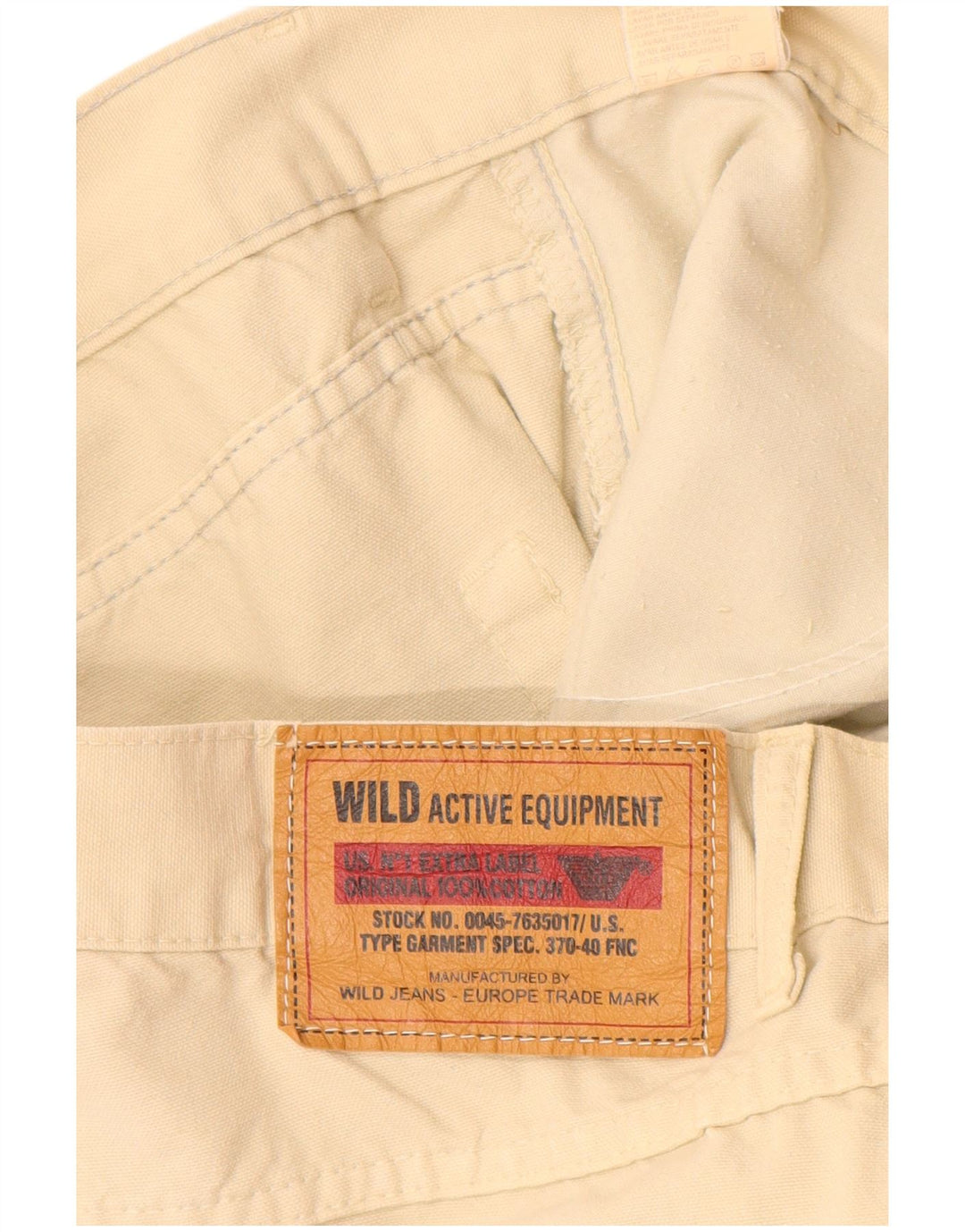 WILD JEANS Pantaloni casual affusolati da uomo IT 54 2XL W34 L33 Cotone beige