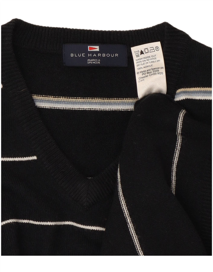 Maglione da uomo con scollo a V blu Harbour Marks & Spencer blu navy medio