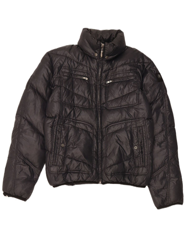 Giacca imbottita con cappuccio da uomo Diesel UK 44 2XL nylon nero