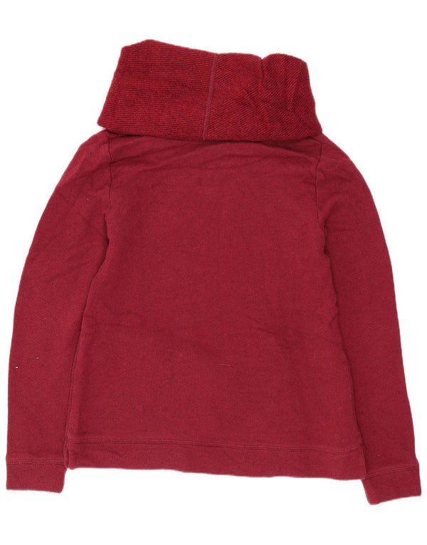 J. Crew - Felpa con collo alto da donna, maglione, UK 10, piccolo, in cotone bordeaux