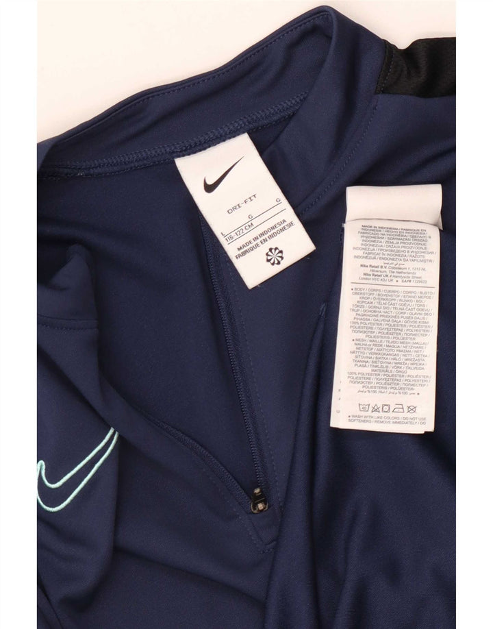 Top della tuta pullover Nike da ragazzo Dri Fit 6-7 anni Large Blu Navy