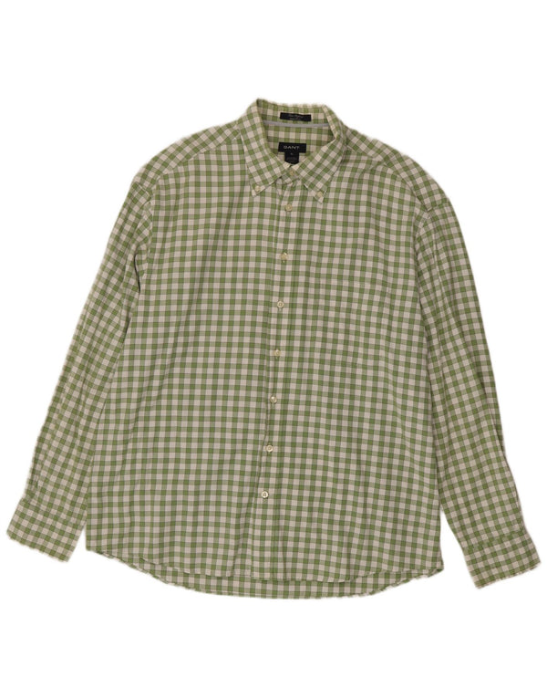 Camicia Gant da uomo vestibilità regolare XL in cotone a quadretti verde