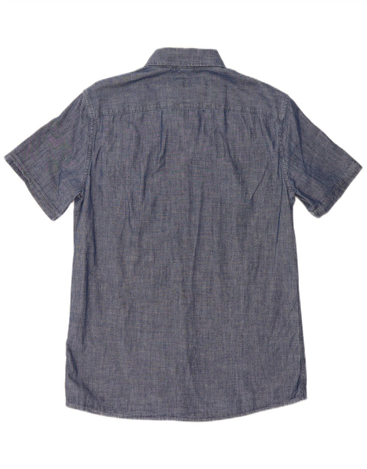 BENETTON Mens Short Sleeve Shirt Medium Blue Cotton