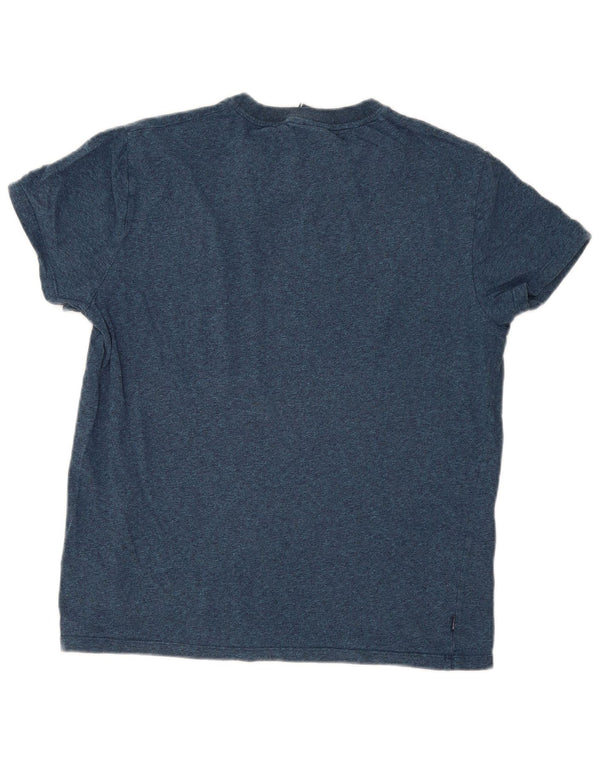 T-shirt da uomo Superdry Top grande in cotone chiazzato blu