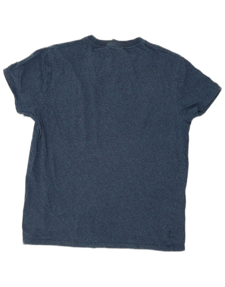 T-shirt da uomo Superdry Top grande in cotone chiazzato blu