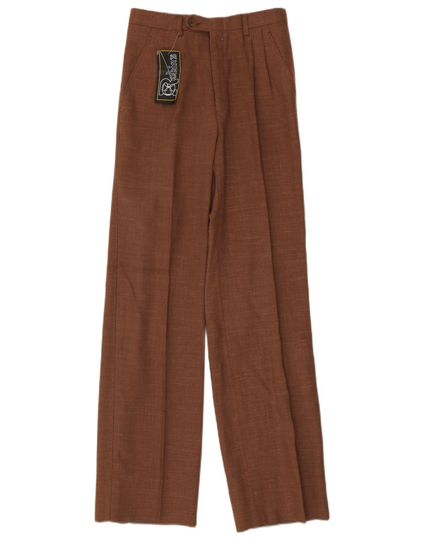 Pantaloni da abito con pegging a vita alta da donna di Robin IT 42 medio W24 L30 marrone