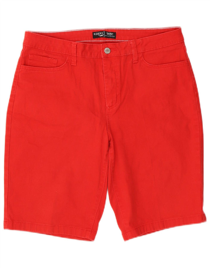 Pantaloncini Bermuda Lee Riders a vita media da donna US 12 Large W32 in cotone rosso