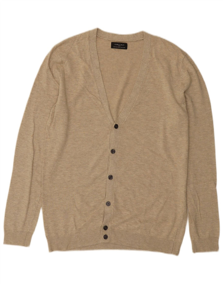 Maglione cardigan da uomo Zara beige medio screziato