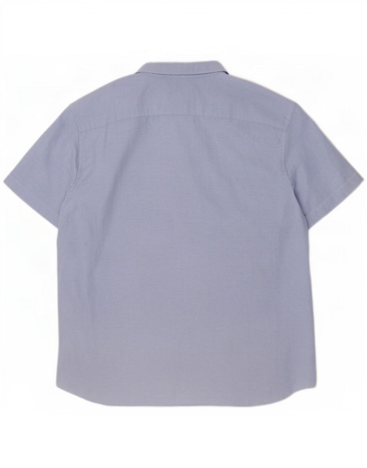 Camicia da uomo American Eagle a maniche corte vestibilità classica XL in cotone blu