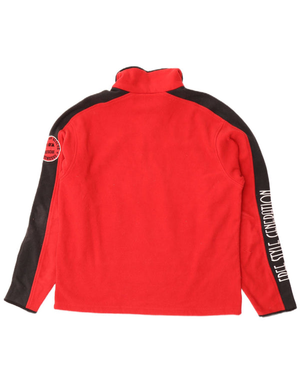 Danilo Trevigliani Maglione in pile con grafica da uomo Large Red Colourblock