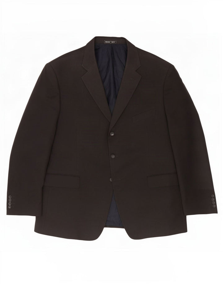 Giacca blazer a 3 bottoni da uomo Marks & Spencer UK 46 XL poliestere blu navy