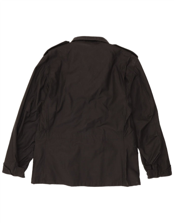 Giacca militare vintage da uomo vestibilità regolare UK 38 cotone nero medio