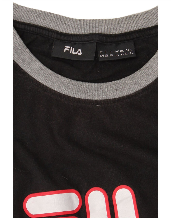 T-shirt grafica da uomo FILA Top XL Black Colourblock