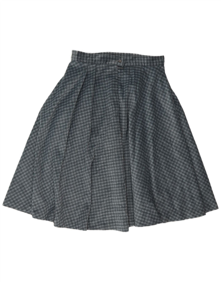 Gonna a ruota vintage da donna W30 a quadri blu medio