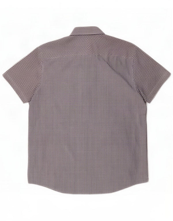 Penguin Camicia slim fit a maniche corte Heritage da uomo XL in cotone a quadretti blu