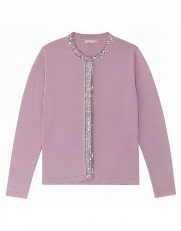 Maglione cardigan da donna Marks & Spencer UK 10 piccolo viola