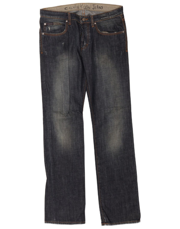 Jeans dritti da uomo Calvin Klein W33 L34 cotone blu navy