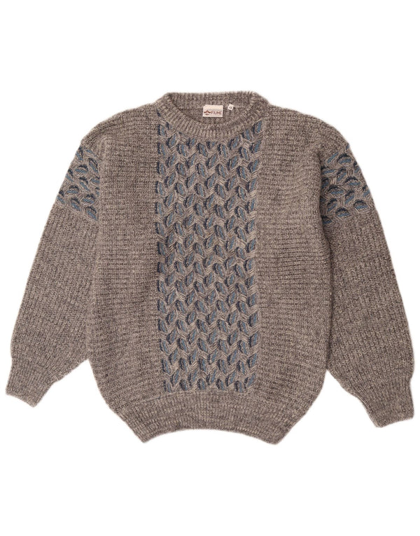 Maglione da uomo con scollo a barchetta Fiume IT 48 Grigio medio floreale
