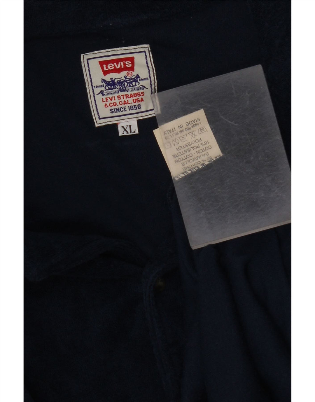 LEVI'S Camicia a maniche corte da uomo XL in cotone blu navy