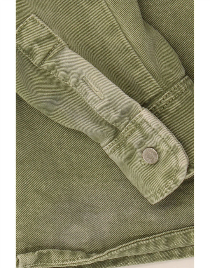 Camicia in denim dalla vestibilità rilassata da uomo ZARA in cotone verde medio