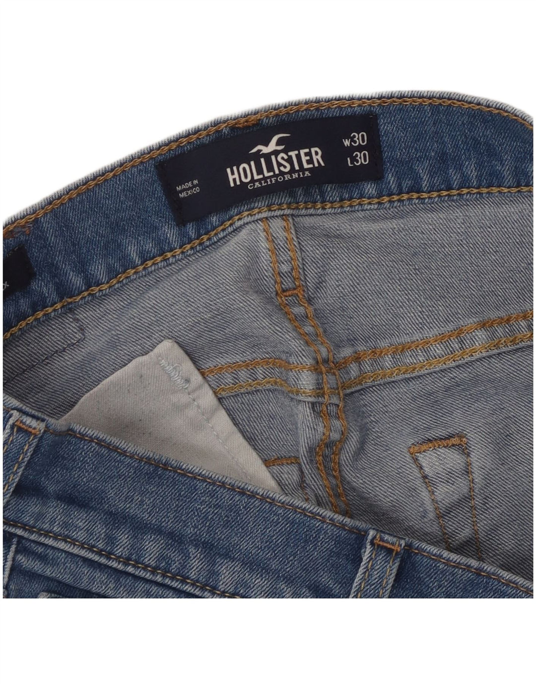 Jeans dritti slim Hollister da donna W30 L30 Blu