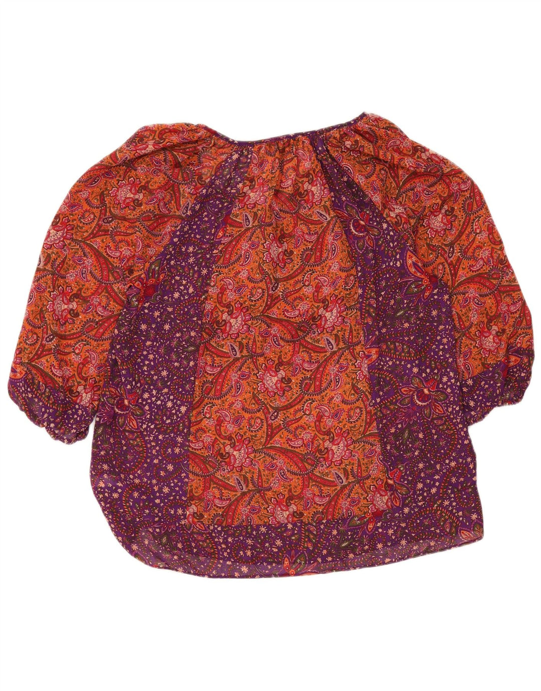 CHAPS Camicetta da donna con maniche a 3/4 Top UK 16 Grande motivo cachemire multicolore