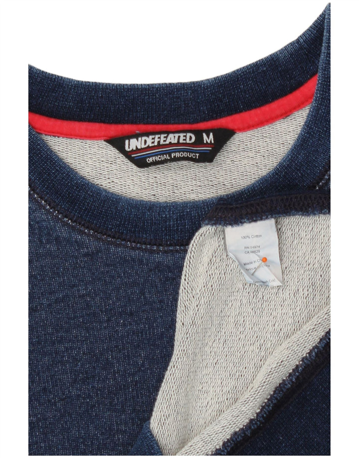 Felpa grafica da uomo imbattuto maglione medio cotone blu navy