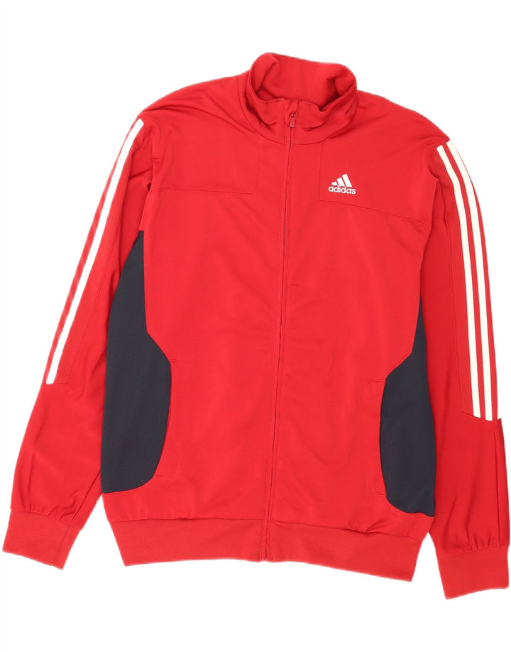 Giacca da tuta grafica da uomo Adidas UK 40/42 Medium Red Colourblock