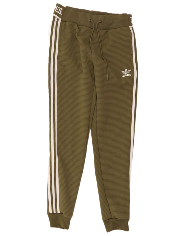 Adidas Pantaloni da tuta da donna a tre strisce Joggers UK 8 Small Khaki