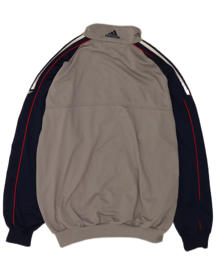 Giacca da tuta da uomo Adidas UK 42/44 Large Grigio Colourblock Poliestere