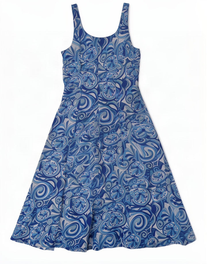 Abito da donna a trapezio senza maniche Marronetto IT 44 Blu medio floreale