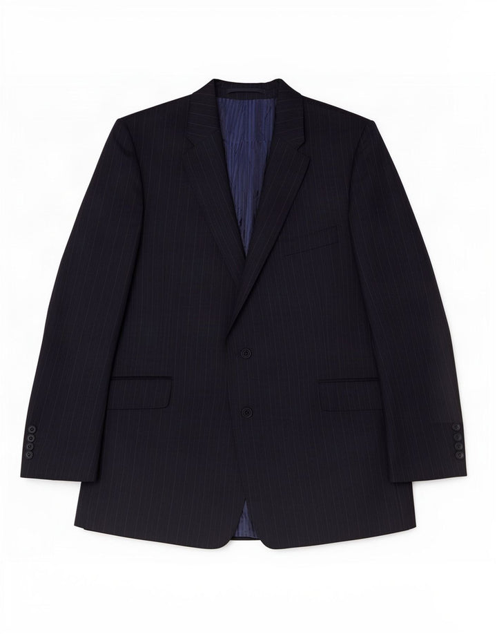 Giacca blazer a 2 bottoni Marks & Spencer da uomo UK 48 2XL blu navy a righe