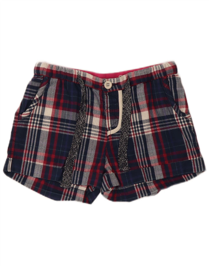 Pantaloni caldi da donna Superdry piccoli W28 in cotone scozzese blu navy