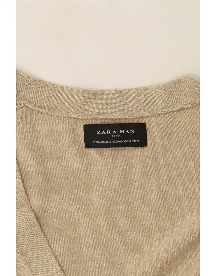 Maglione cardigan da uomo Zara beige medio screziato