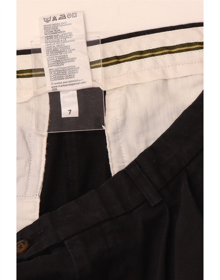 Pantaloni da abito con pegging da uomo Marks & Spencer W34 L31 cotone nero