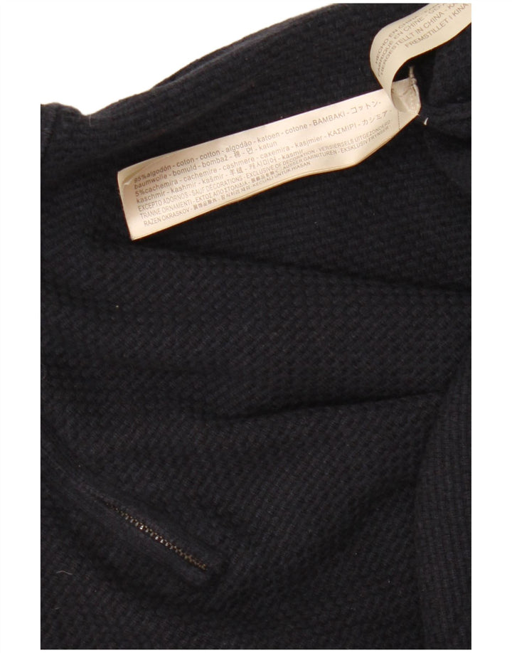 MASSIMO DUTTI Maglione da uomo con zip e collo 2XL in cotone blu navy