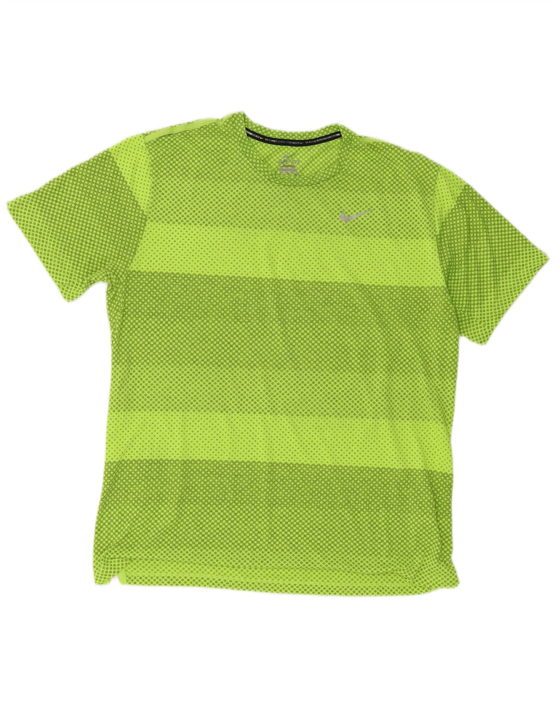 T-shirt Nike da uomo Dri Fit Top XL verde geometrico in poliestere