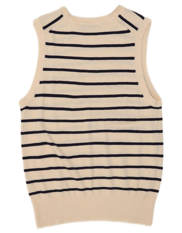 Canotta canotta da donna Zara UK 12 media bianco sporco a righe