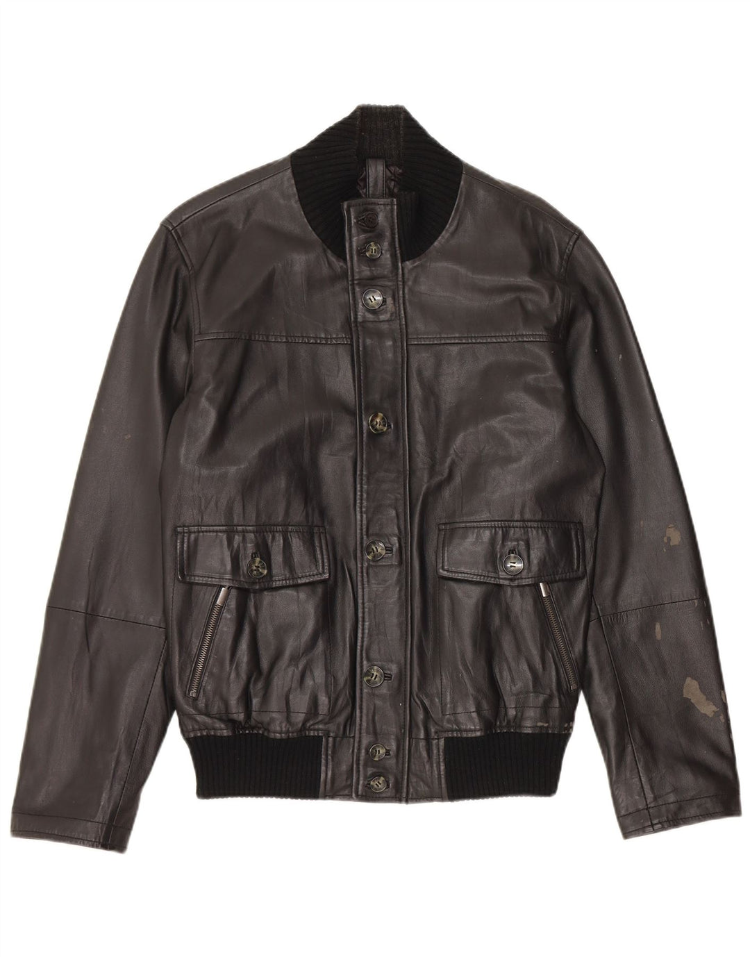 Giubbotto Bomber In Pelle Uomo Conbipel IT 48 Medio Pelle Nera