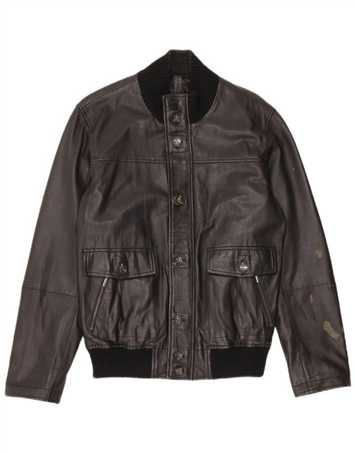 Giubbotto Bomber In Pelle Uomo Conbipel IT 48 Medio Pelle Nera