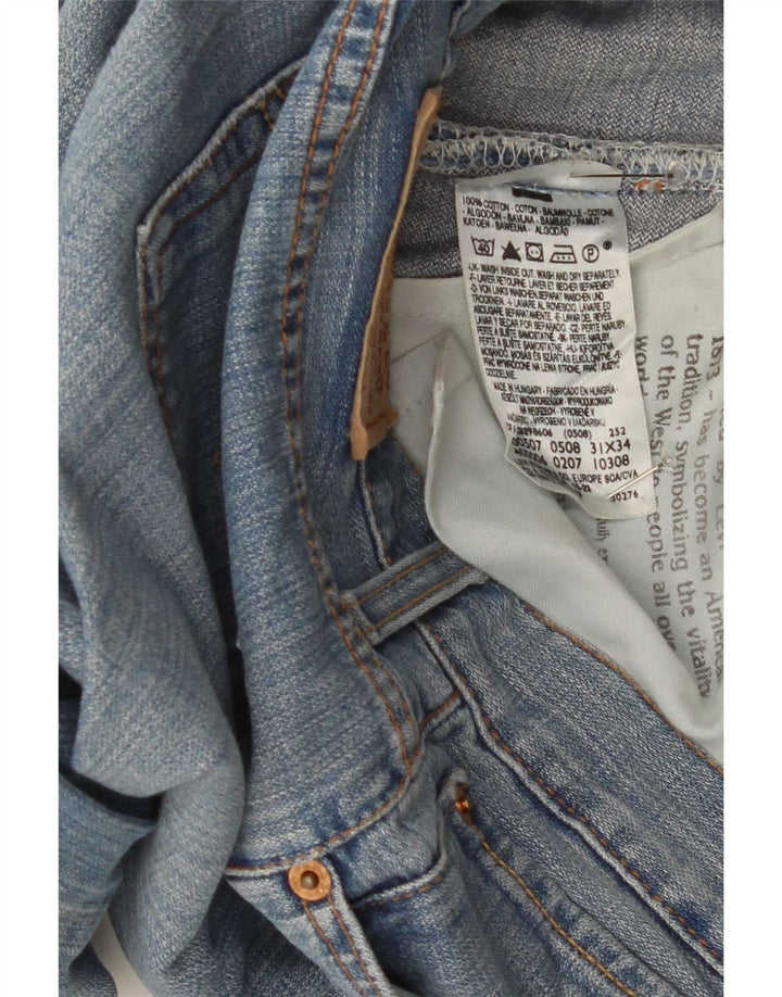 Levi's Uomo 507 Jeans Bootcut Slim W31 L34 Cotone Blu