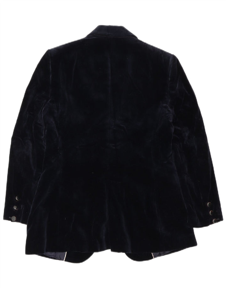 Giacca blazer in velluto a 1 bottone da donna Massimo Dutti EU 38 blu navy medio
