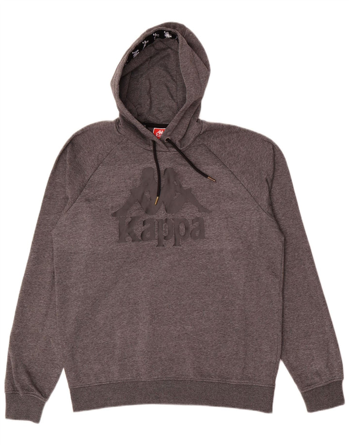 Felpa con cappuccio grafica da uomo Kappa grande poliestere grigio